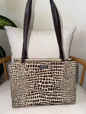 Kate Spade New York Vintage Animal Print Giraffe Print Nuetral Shoulder Purse